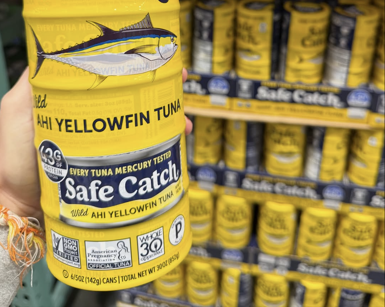 Premium Seafood Brands– Safe Catch Wild Yellowfin Tuna in Oil 142gx24Cans (43g Protein)/ Trader Joe's Skipjack Tuna Fillets in Oil 170gx24Cans