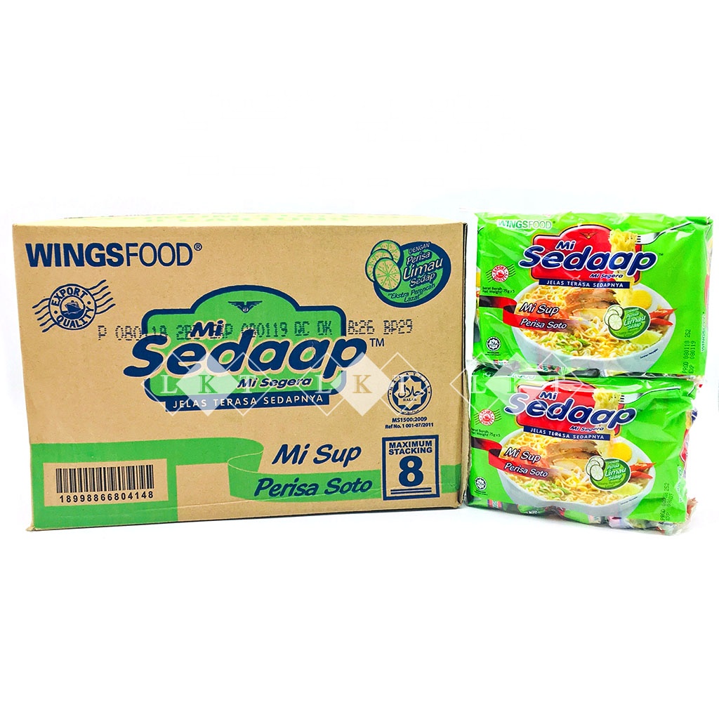 Authentic Indonesian MI SEDAAP Soto Aromatic Lime Flavour Instant Soup Noodles 75g