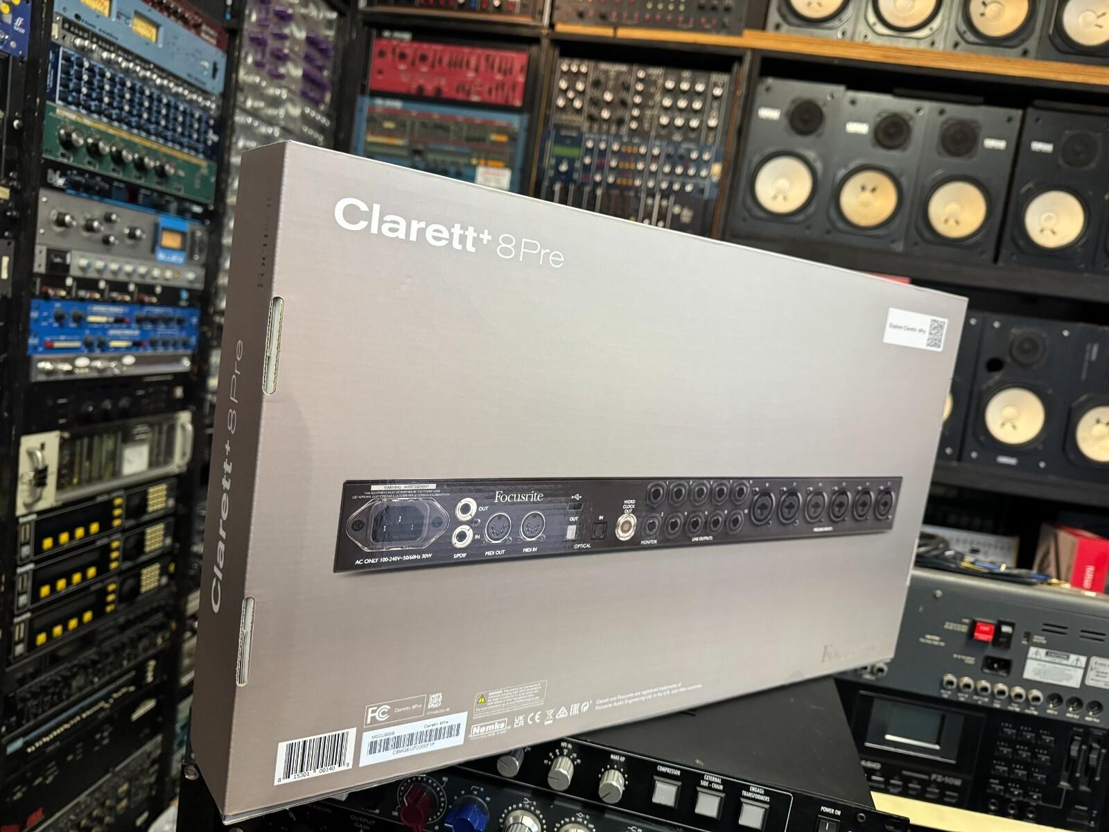 Focusrite Clarett 8+ Pre USB-C Audio Interface 18x20, mic pre in box BRAND NEW