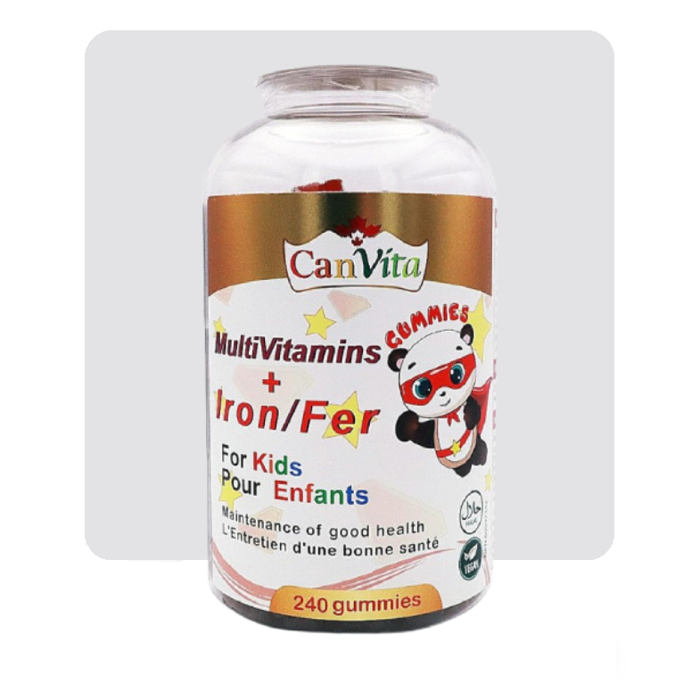 Canvita Kid’s Halal Multivitamins plus Iron Gummy (240 gummies/bottle) all multivitamins for kids for daily use