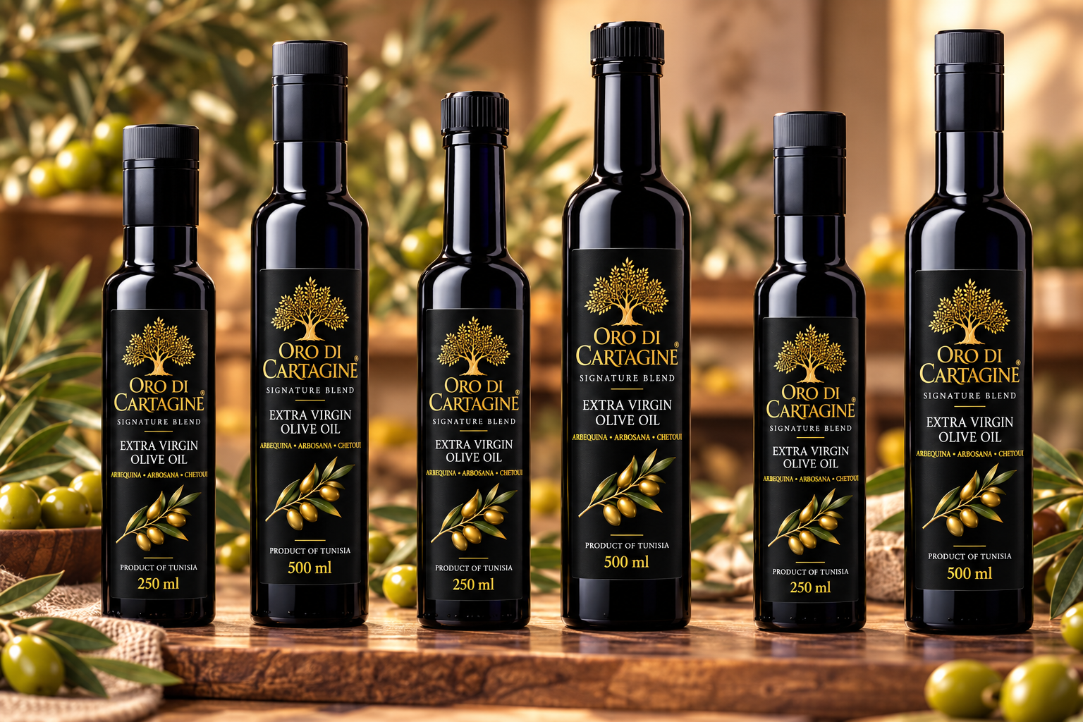 Oro Di Cartagine Signature Blend Tunisian Extra Virgin Olive Oil – 250ml Glass Bottle